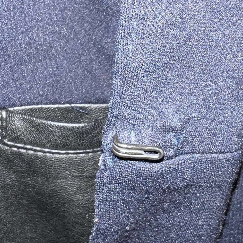 Bailey 44 Navy Black Vegan Leather Peplum Jacket Large - Picture 8 of 10